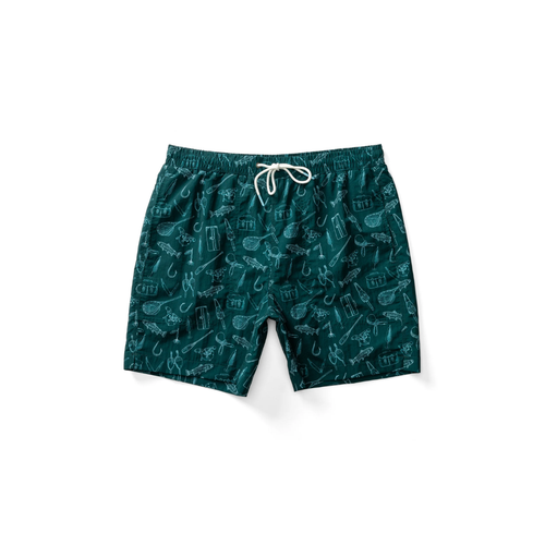 6" Print Sailport Swim Short - Midnight Teal