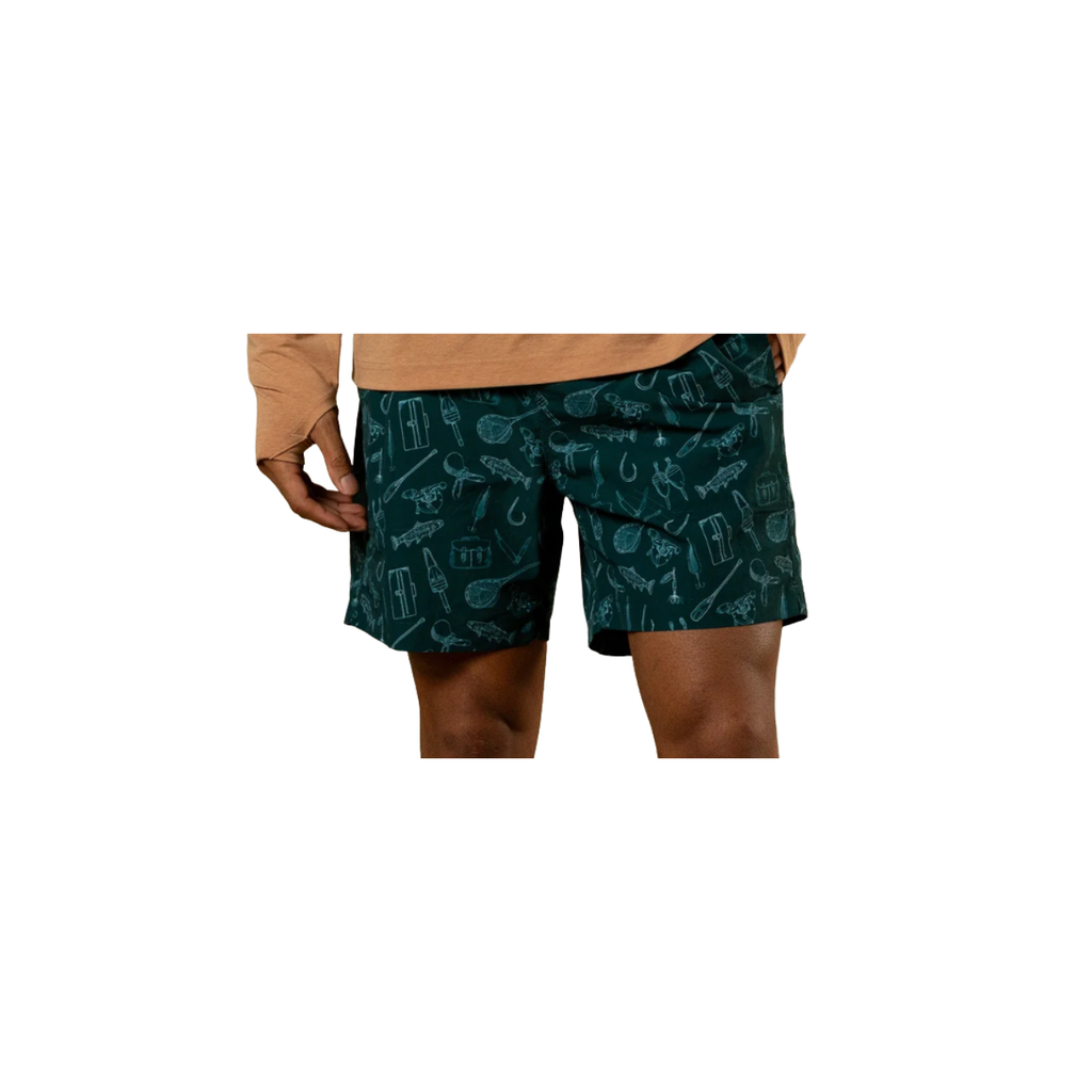 6" Print Sailport Swim Short - Midnight Teal