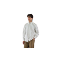 No 5 Classic Button Down Collar LS Shirt - White/Blue/Gold Stripe