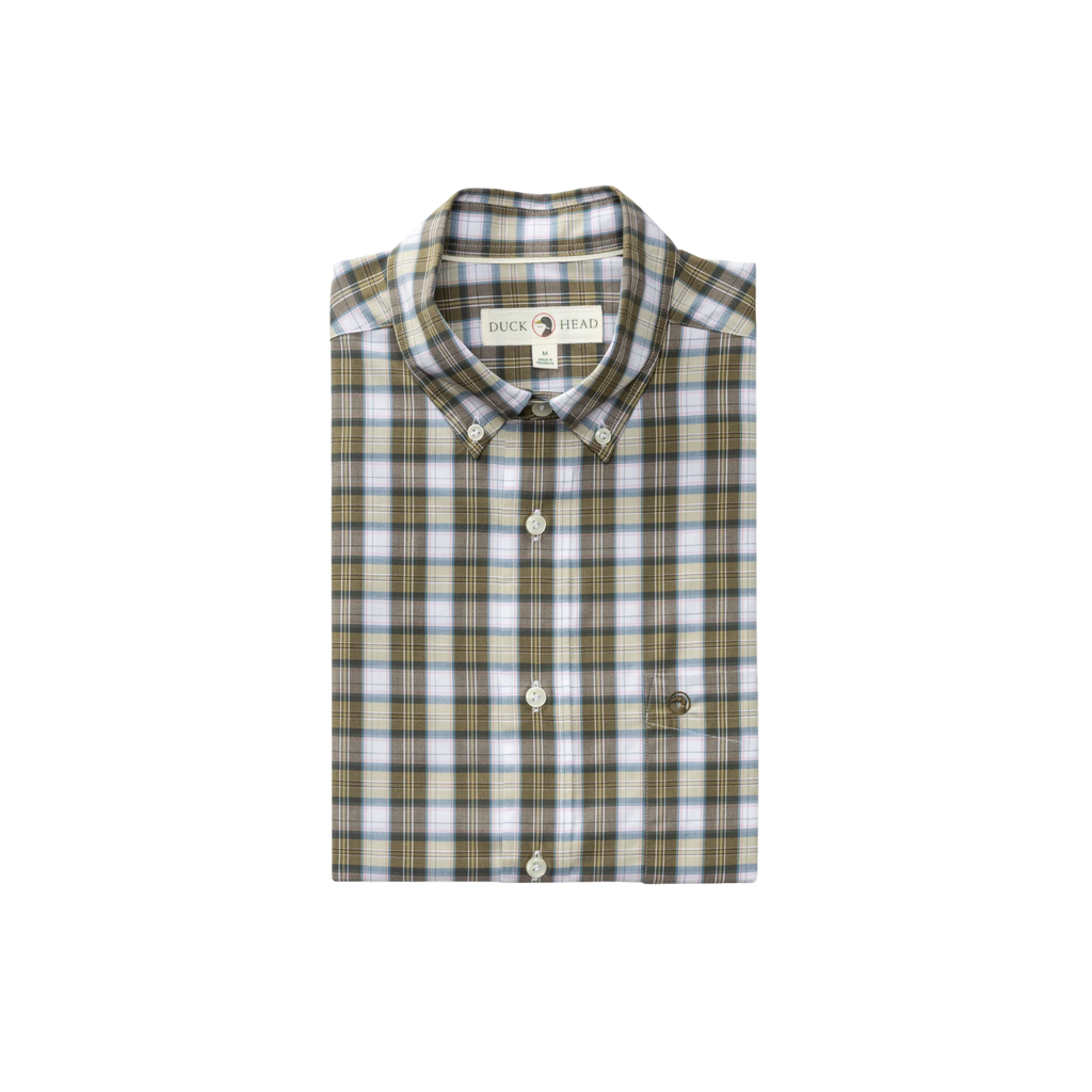 LS Performance Poplin Sport Shirt - Aldridge Plaid - Dark Olive