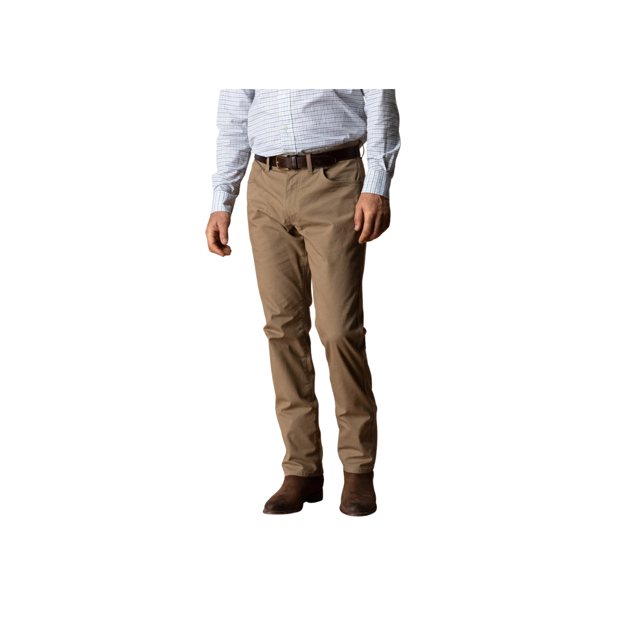 Classic Fit Pinpoint Canvas Five-Pocket Pant - Claystone