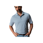 SS Long Drive Performance Polo - Caro Stripe - Hunter Green