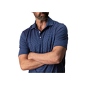 SS Long Drive Performance Polo - Whit Stripe - Navy Peony