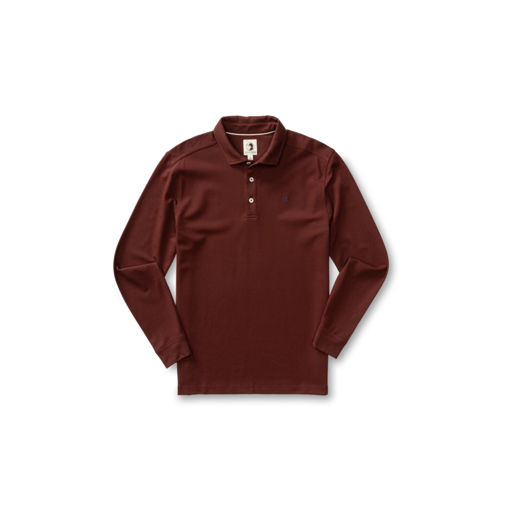 LS Hanover Pima Cotton Pique Polo Solid - Burgundy Brown