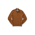 Ridley Cotton Cashmere 1/4 Zip Sweater - Dark Amber Heather