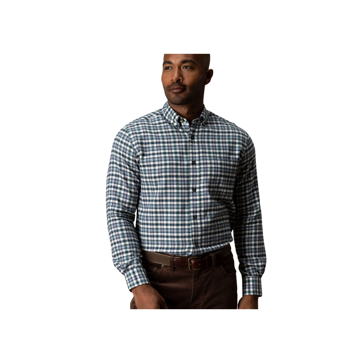 LS Cotton Flannel Sport Shirt - Radcliffe Plaid - Windblown Sky