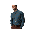 LS Cotton Flannel Sport Shirt - Wexler Plaid - Stormy Teal