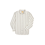 No 5 Classic Button Down Collar LS Shirt - White/Blue/Gold Stripe