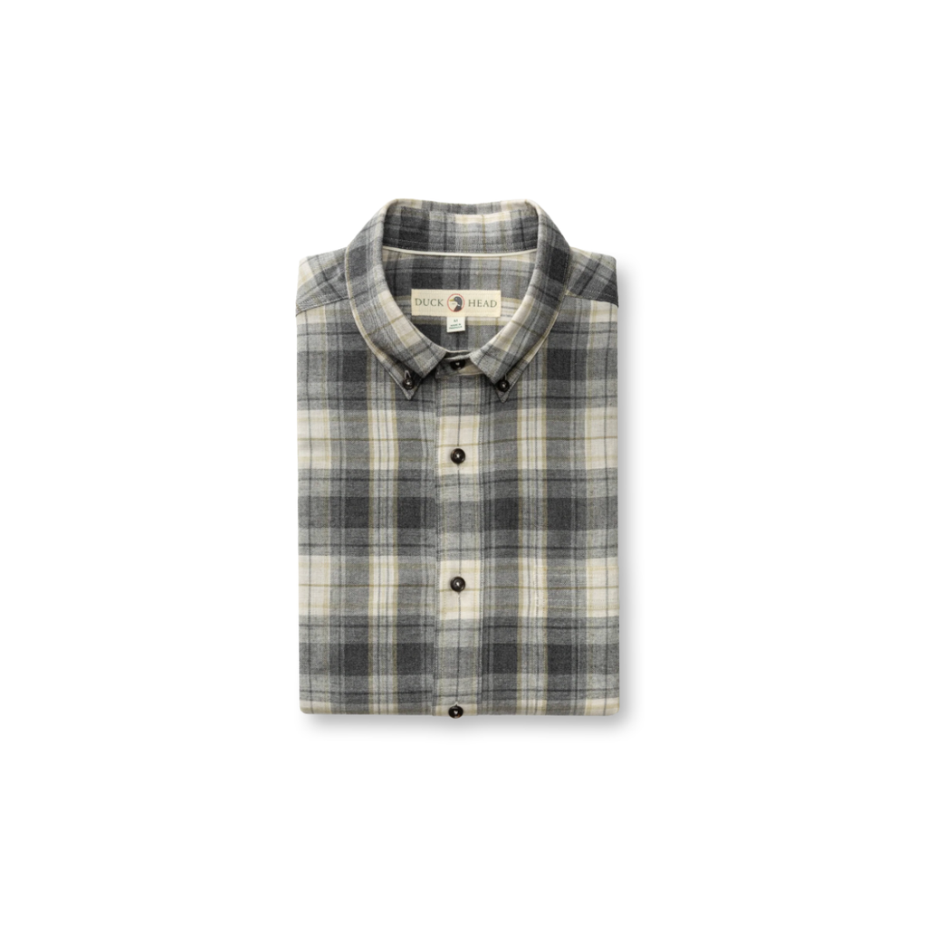 LS Cotton Flannel Sport Shirt - Rolland Plaid - Charcoal Heather