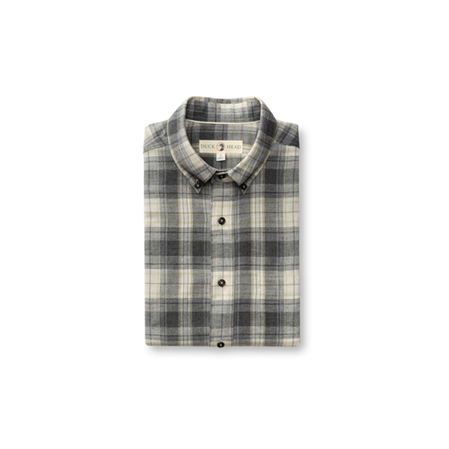 LS Cotton Flannel Sport Shirt - Rolland Plaid - Charcoal Heather