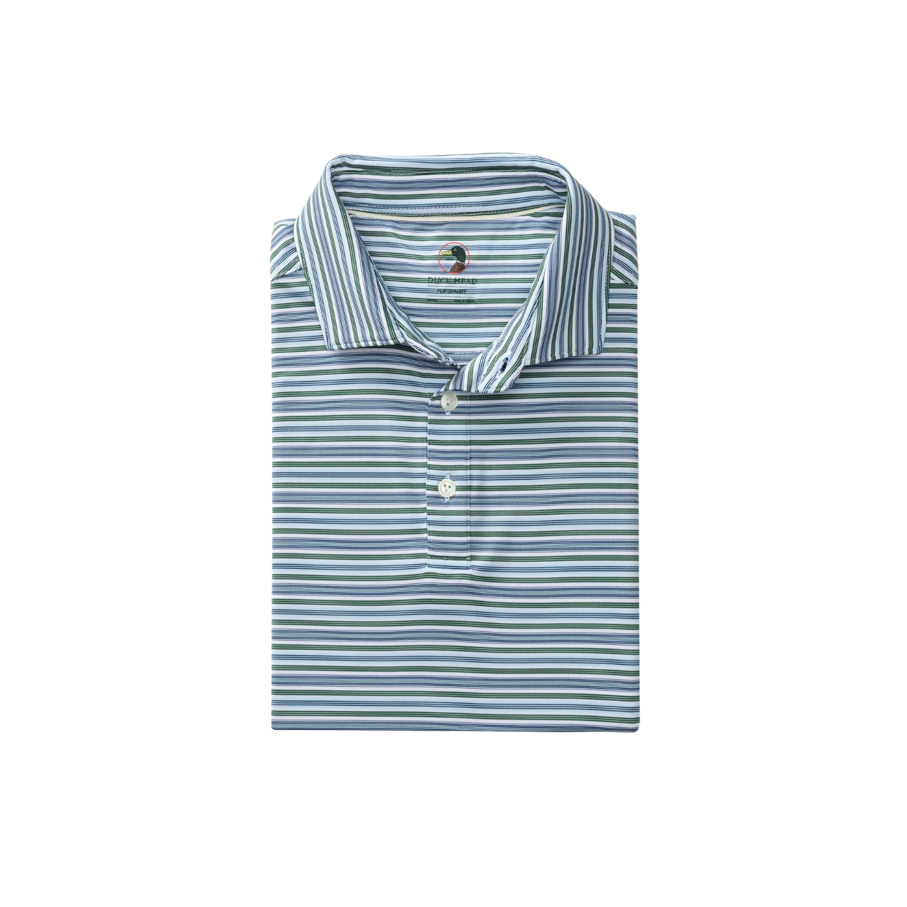 SS Long Drive Performance Polo - Caro Stripe - Hunter Green