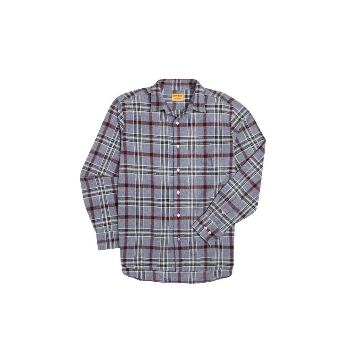 No 7 Straight Collar LS Shirt - Blue/White/Red Check