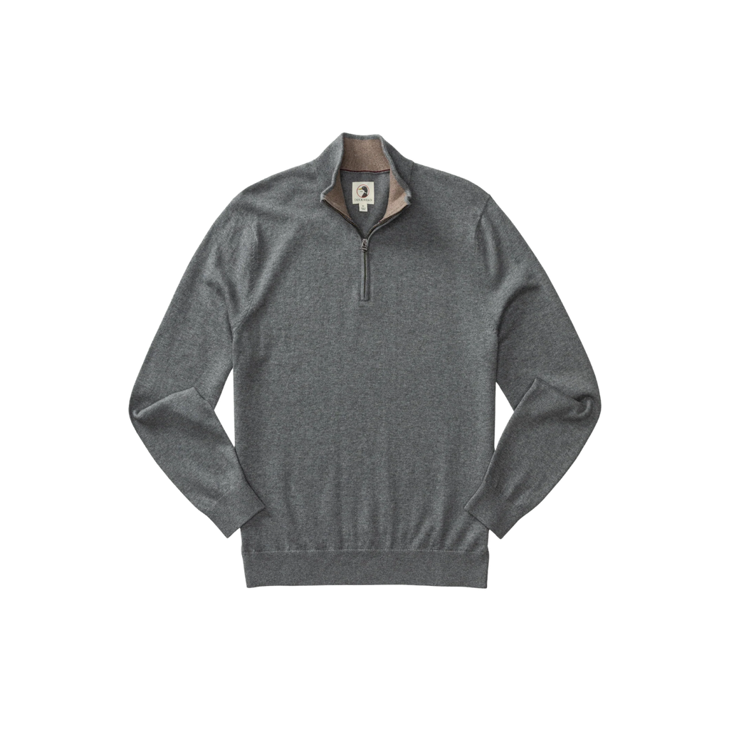 Ridley Cotton Cashmere 1/4 Zip Sweater - Monument Gray Heather