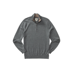 Ridley Cotton Cashmere 1/4 Zip Sweater - Monument Gray Heather