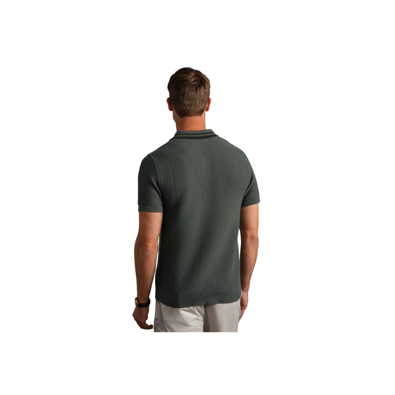 Fine Knit Sweater Polo - Olive Shadow