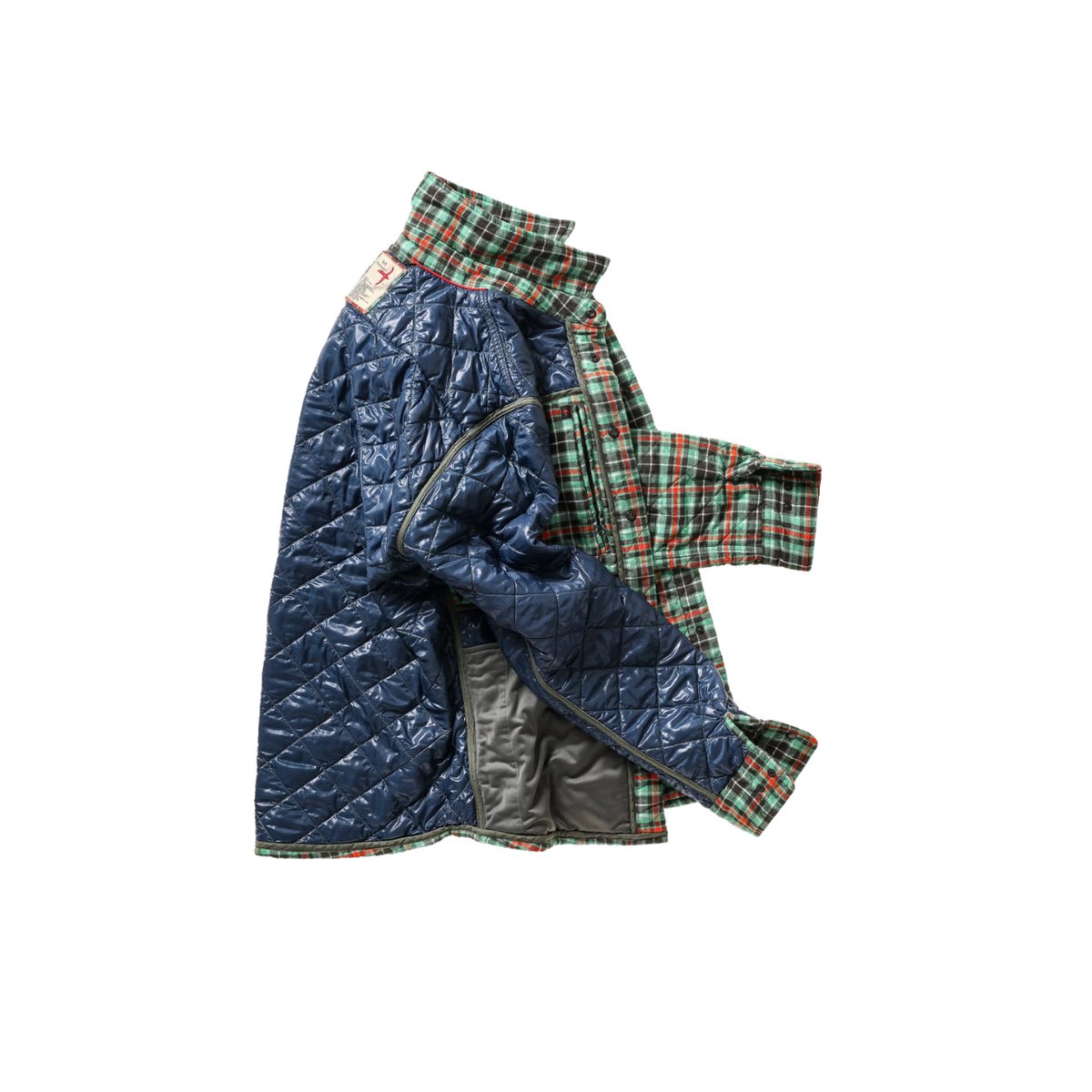 Quilted Flannel Shirt Jacket - Green Multi