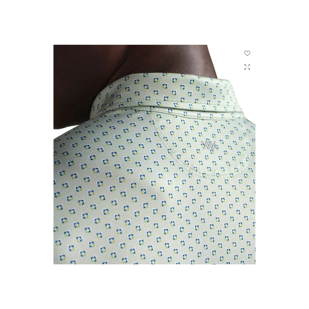 Drive Time Polo - Cool Mint Square Geo