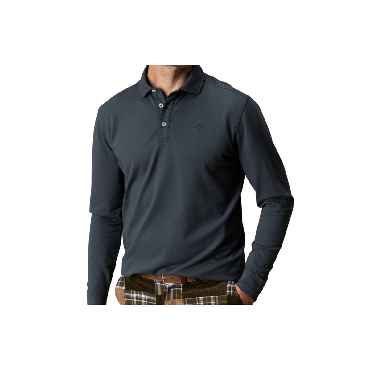 LS Hanover Pima Cotton Pique Polo Solid - Washed Navy