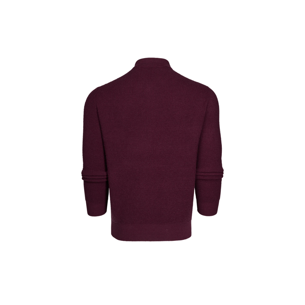 Saratoga Waffle Stitch Sweater Polo - Merlot