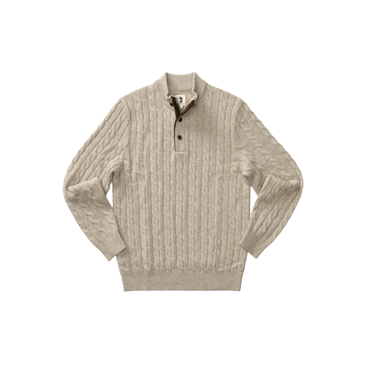 Walcott Merino Cable Knit 1/4 Zip Sweater - Stone Heather