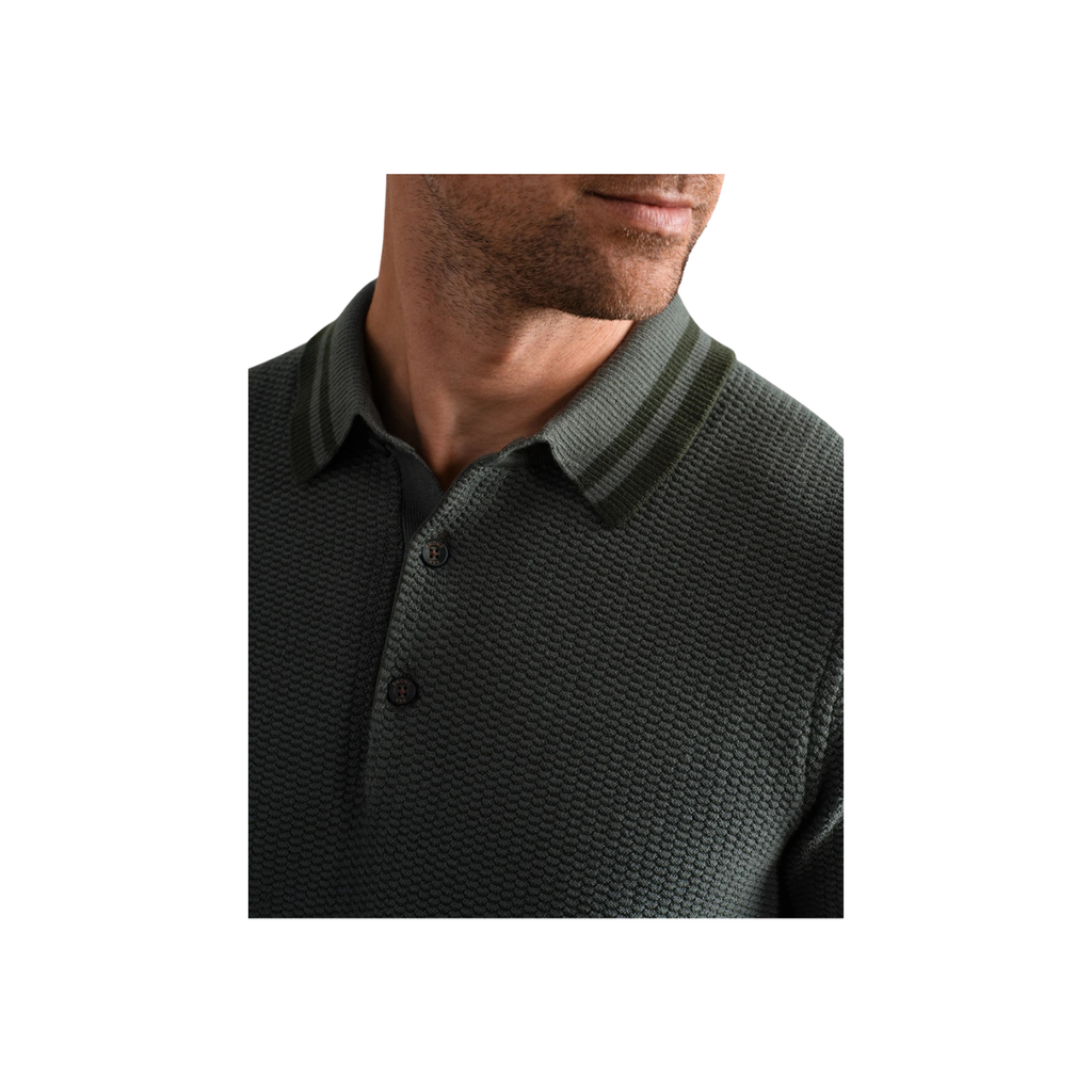 Fine Knit Sweater Polo - Olive Shadow