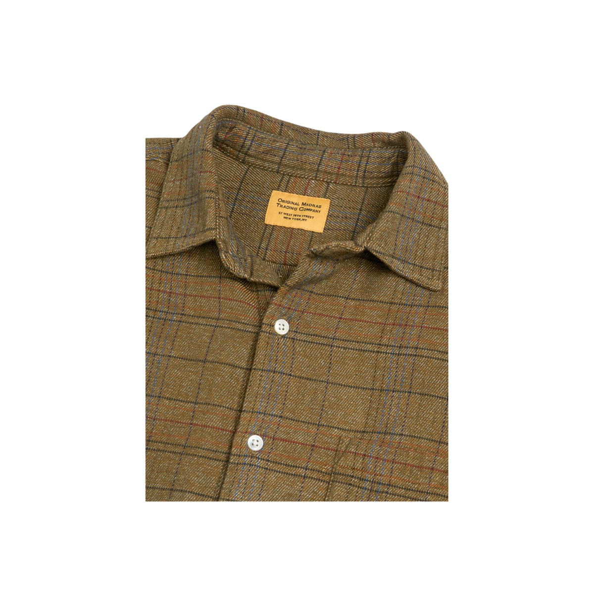 No 7 Straight Collar LS Shirt - Brown Check