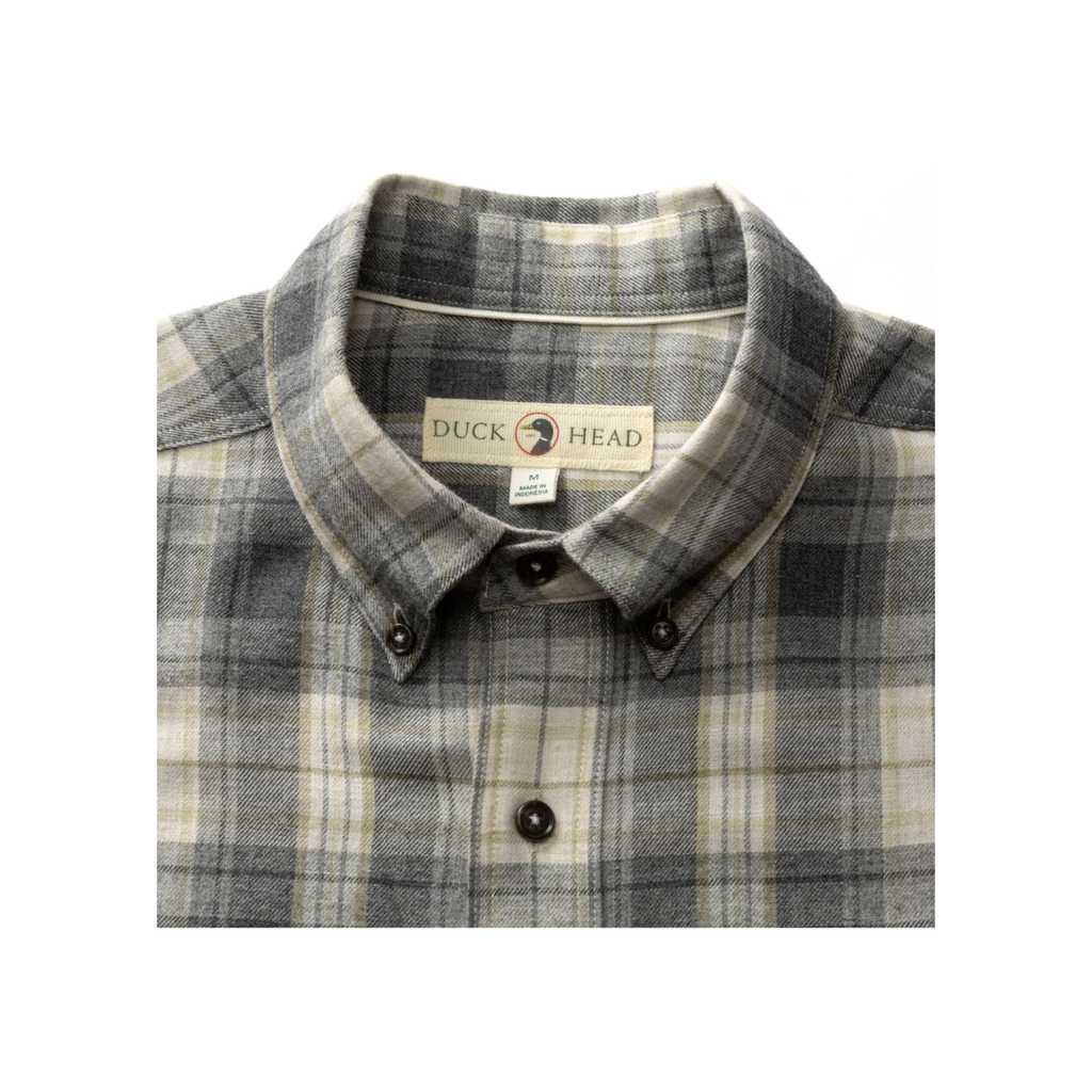 LS Cotton Flannel Sport Shirt - Rolland Plaid - Charcoal Heather