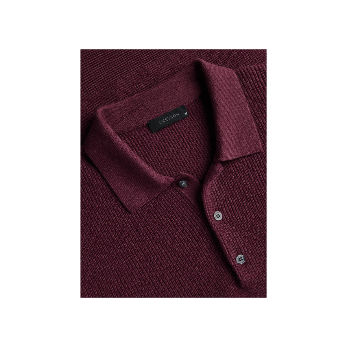 Saratoga Waffle Stitch Sweater Polo - Merlot