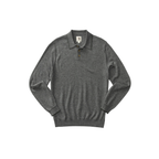 Jonas Merino Polo Sweater - Fossil Gray Heather