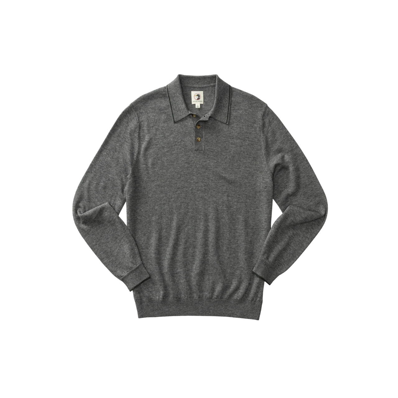 Jonas Merino Polo Sweater - Fossil Gray Heather