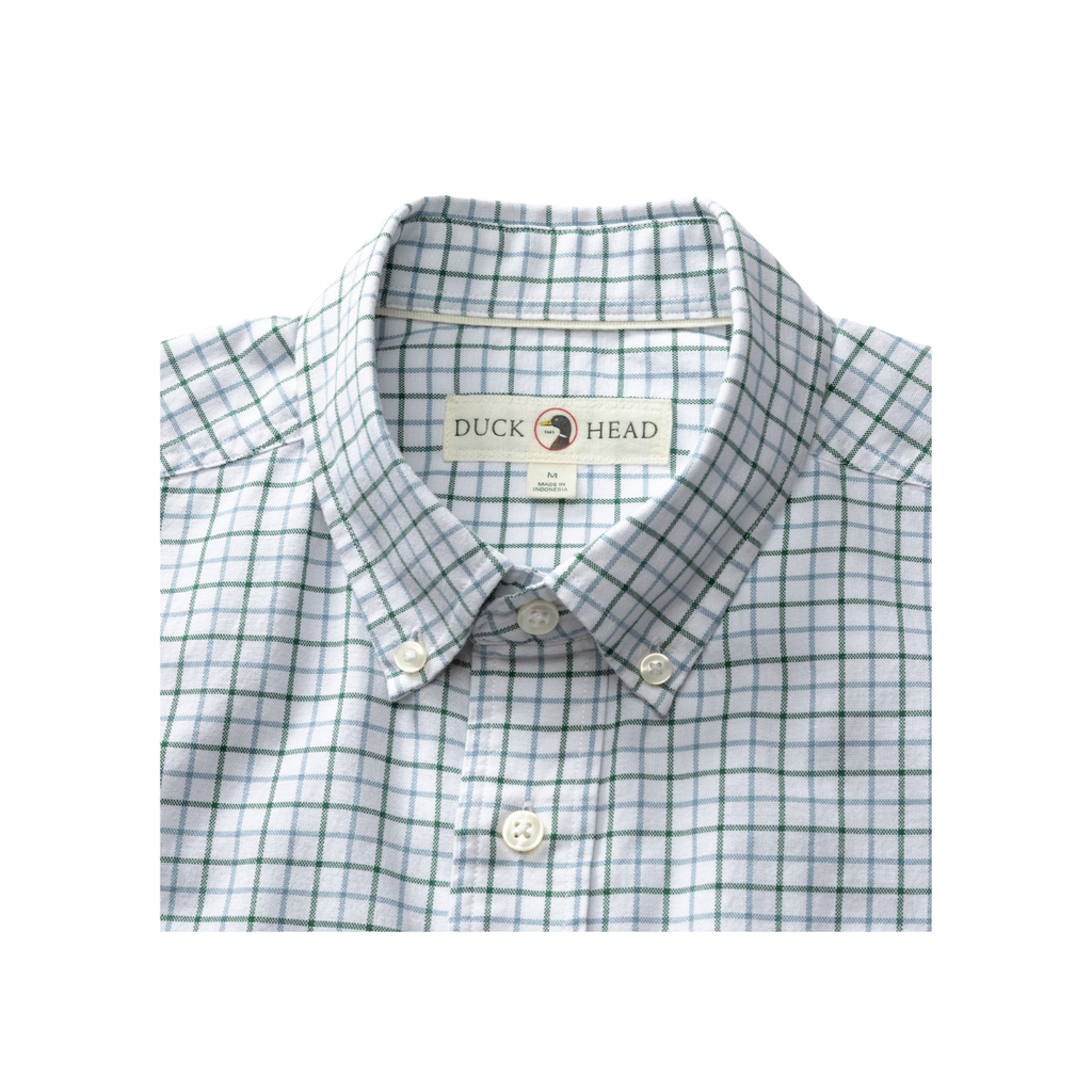 LS Cotton Oxford Sport Shirt - Kline Plaid - Hunter Green