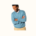 Buckley Merino V-Neck Sweater - Shadow Blue Heather