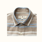 SS Linen Cotton Oxford Sport Shirt - Matthews Stripe - Clay