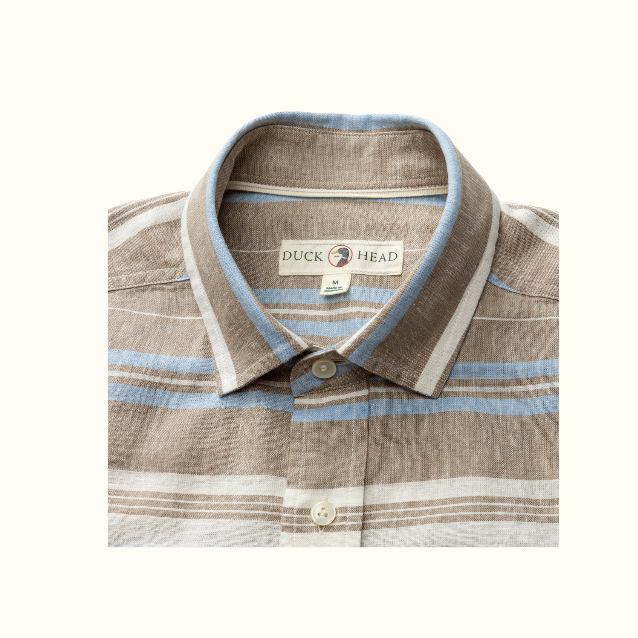 SS Linen Cotton Oxford Sport Shirt - Matthews Stripe - Clay