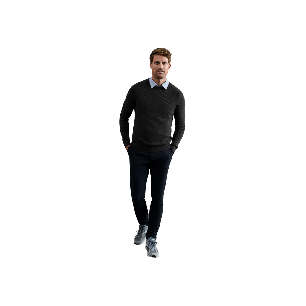 Rib Crew Neck Sweater - Asphalt