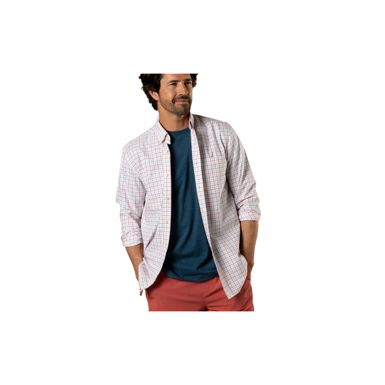 LS Cotton Oxford Sport Shirt - Kline Plaid