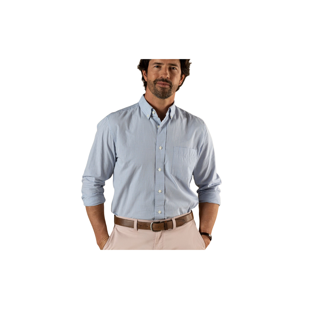 LS Cotton Cashmere Poplin Sport Shirt - Brook Plaid