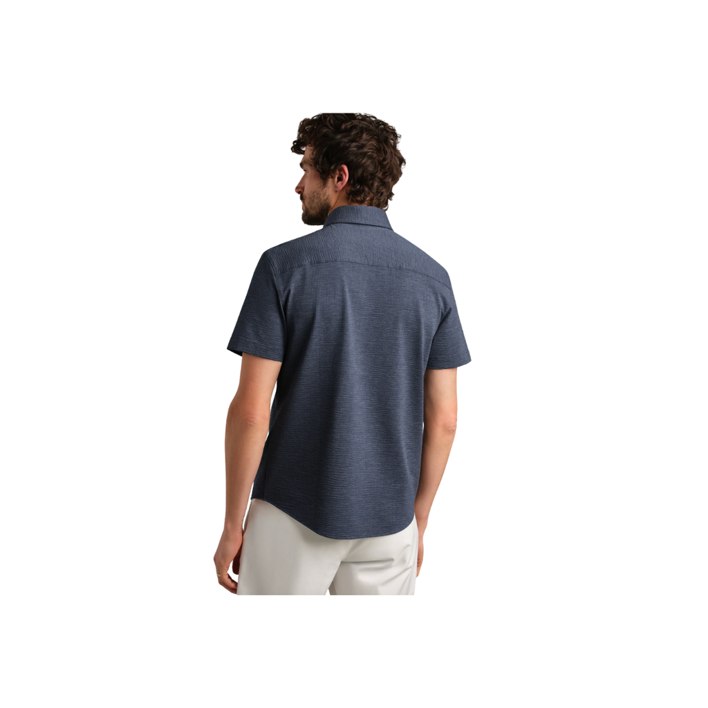 Commuter Seersucker SS Shirt - Navy Chambray