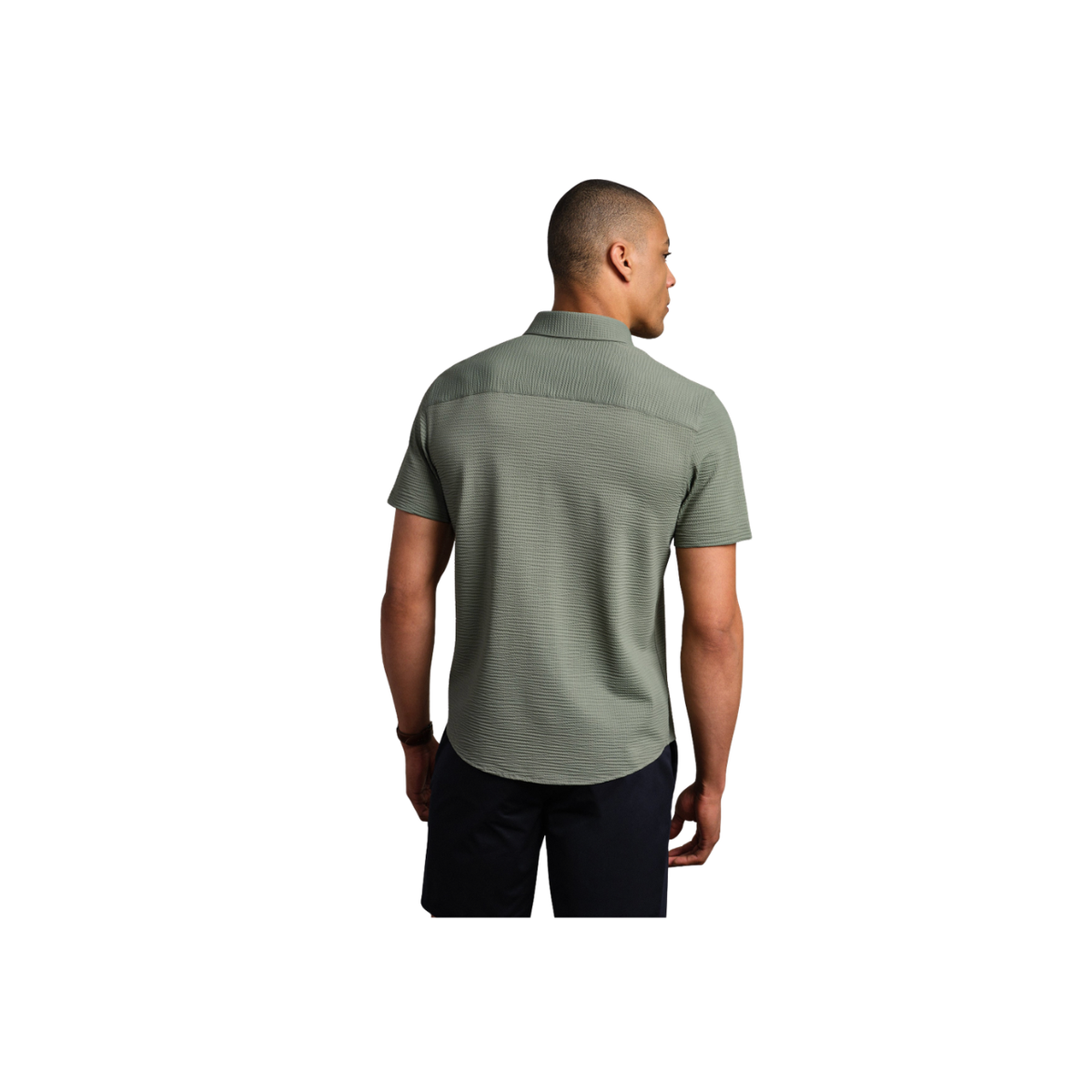 Commuter Seersucker SS Shirt - Olive Shadow