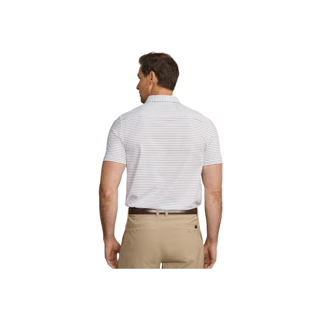 Commuter Polo - White/Navy Pinstripe