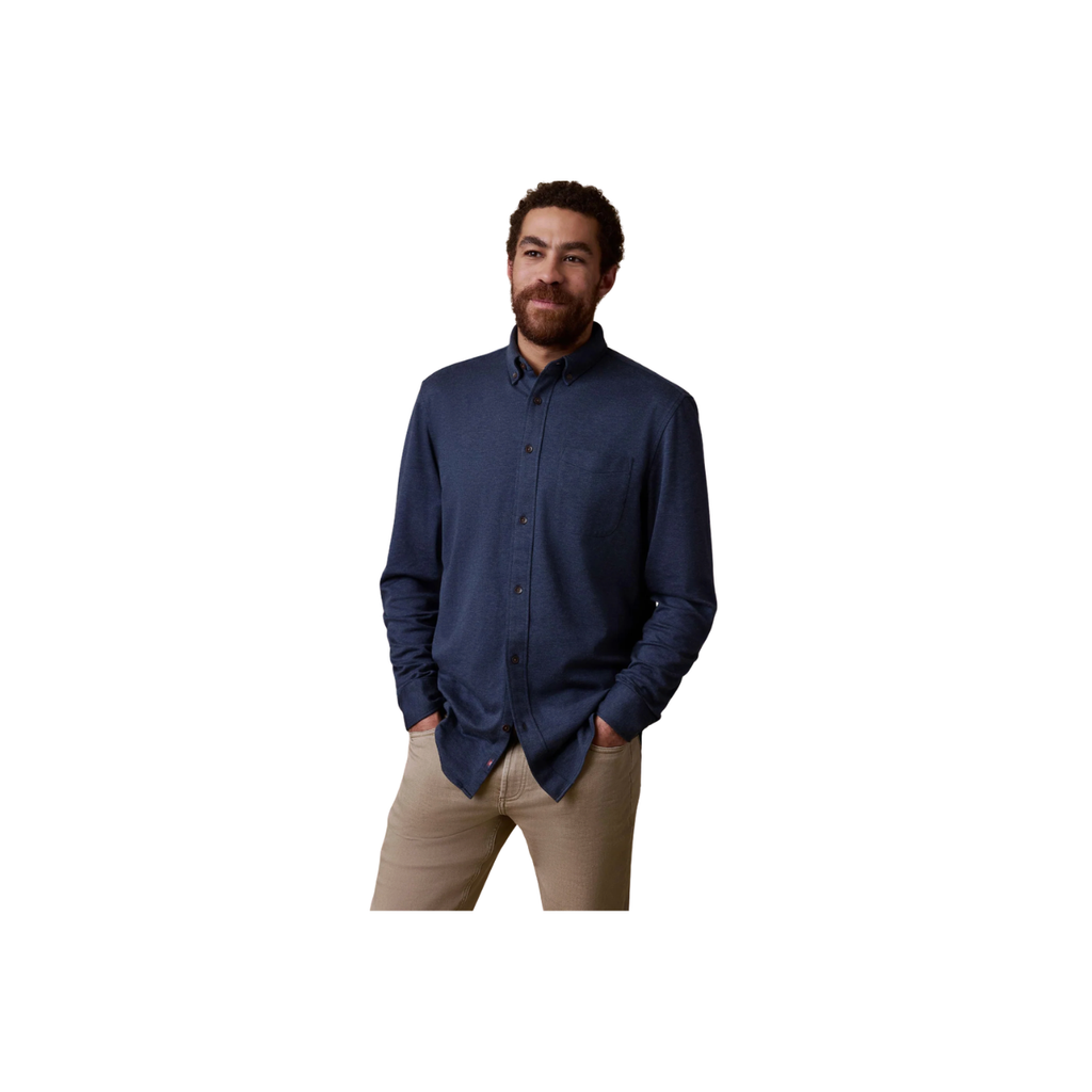 Coastline Knit Shirt - Ocean Heather Twill