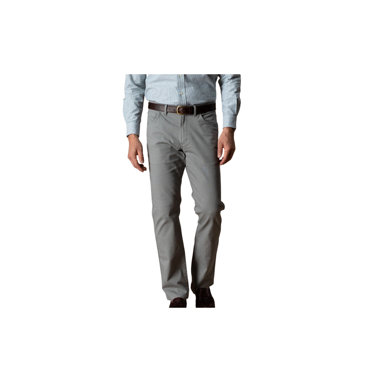 Classic Fit Pinpoint Canvas Five-Pocket Pant - Shadow Grey