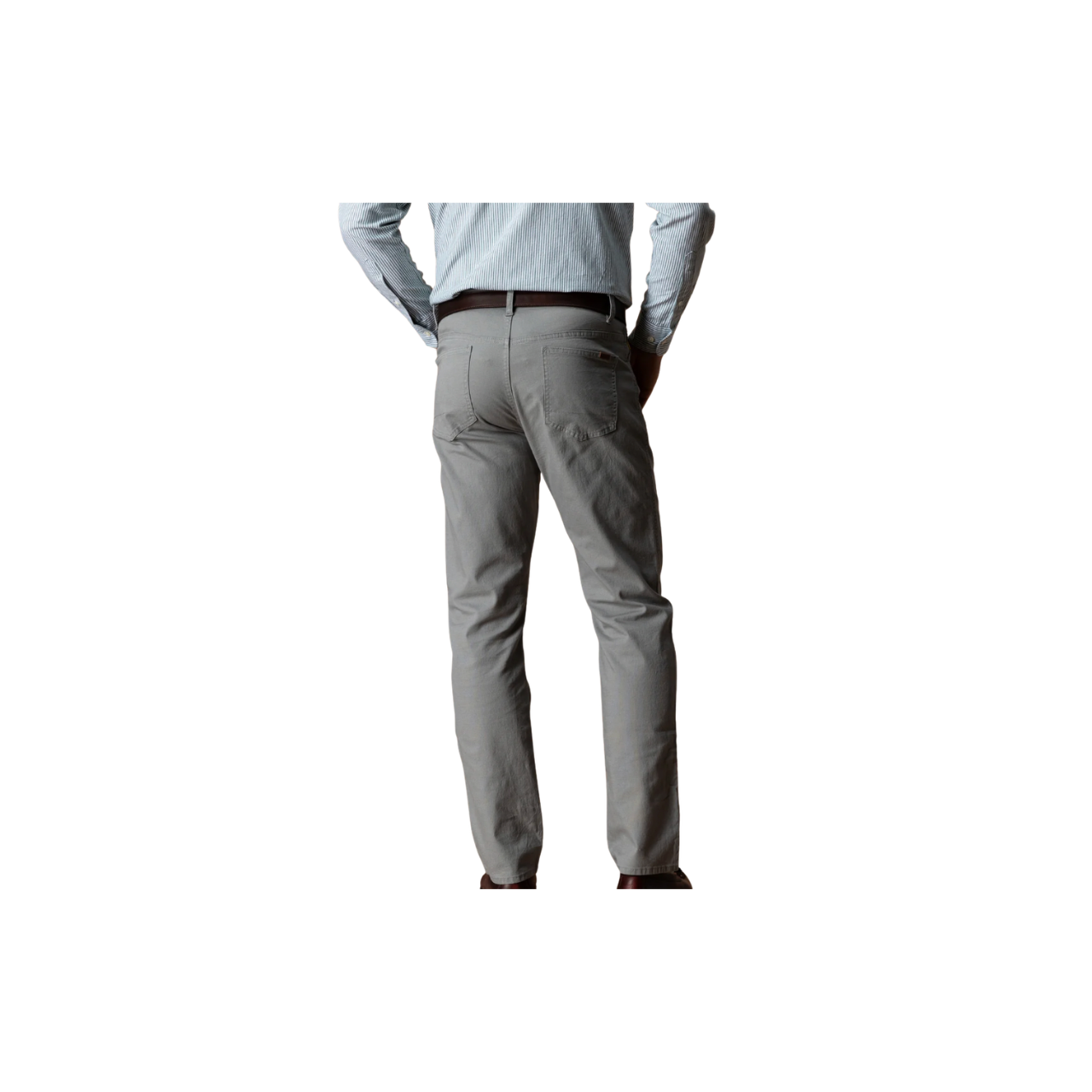 Classic Fit Pinpoint Canvas Five-Pocket Pant - Shadow Grey