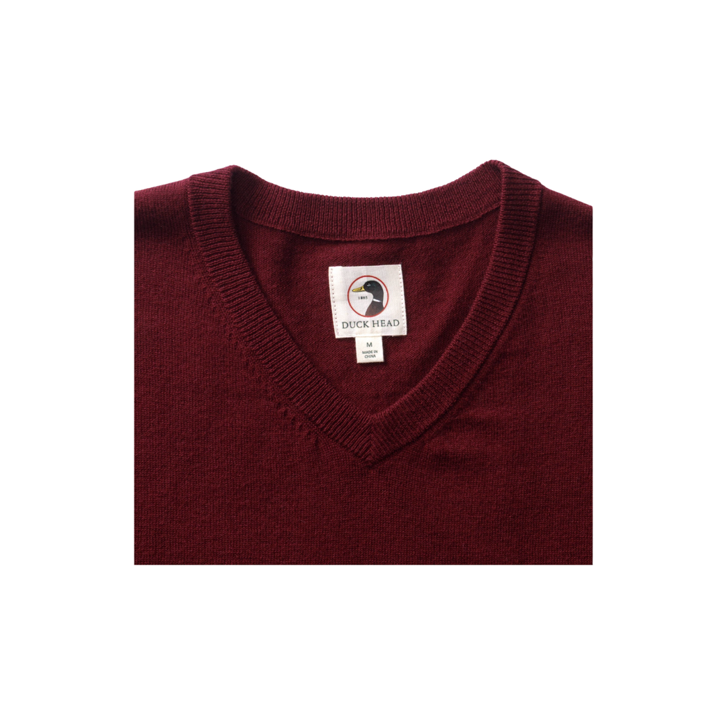 Buckley Merino V-Neck Sweater - Burgundy Heather