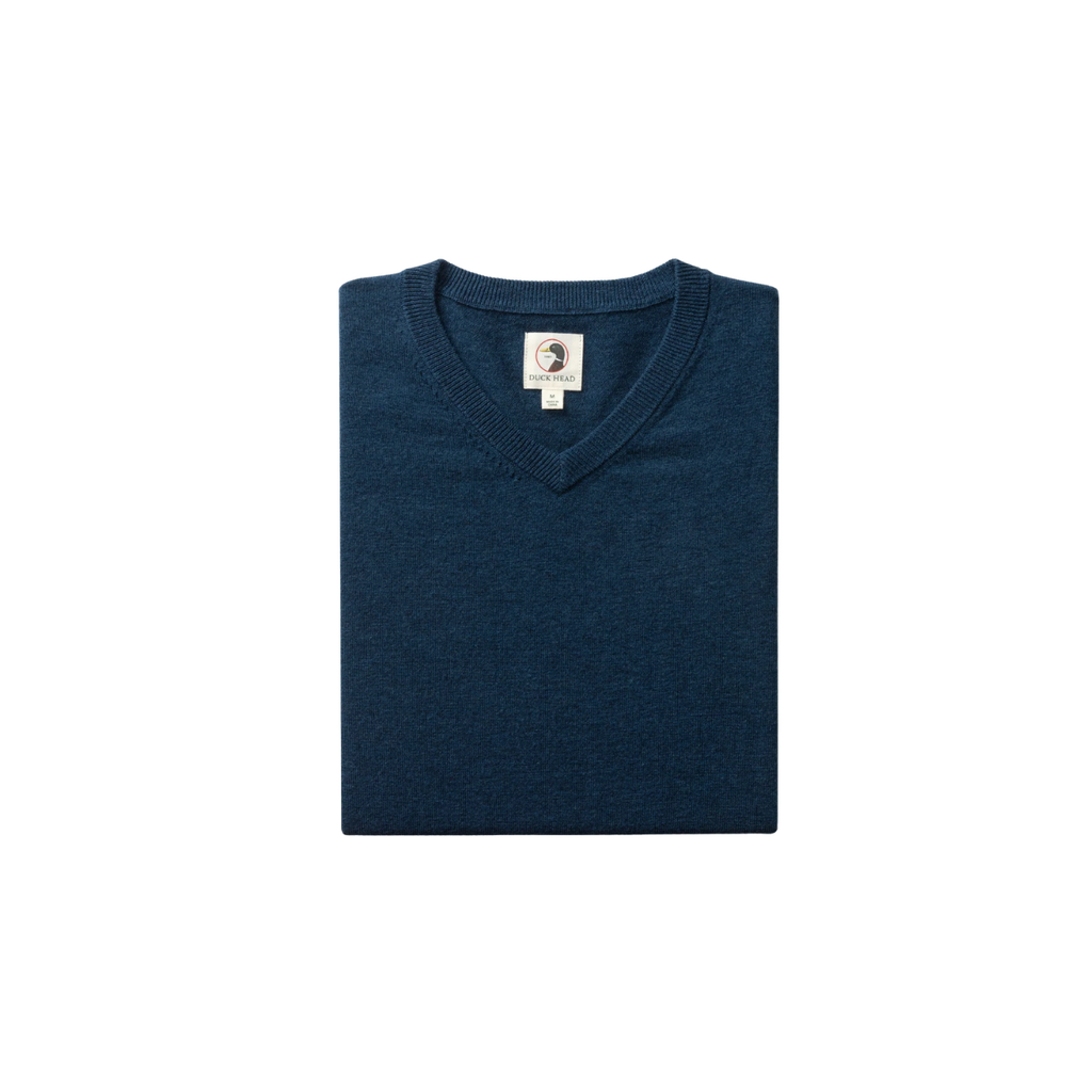 Buckley Merino V-Neck Sweater - Navy Peony Heather