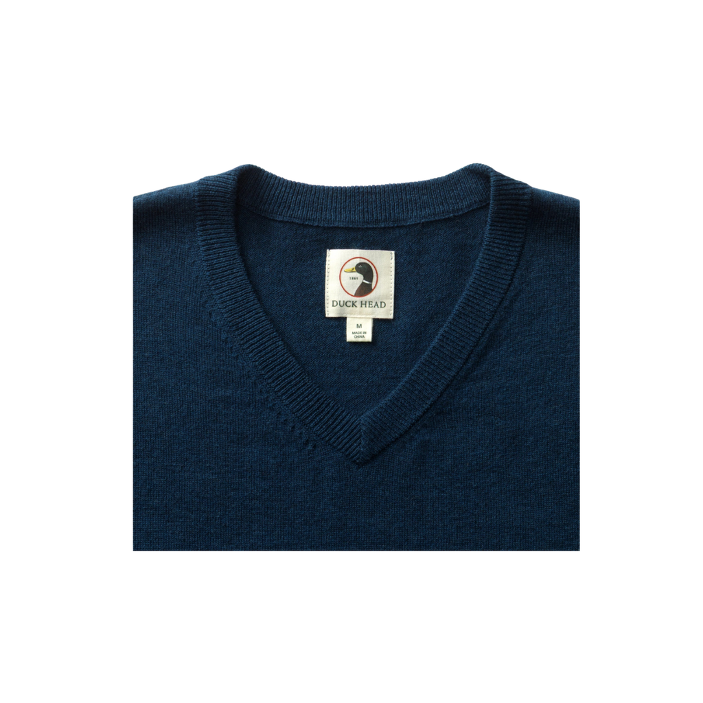 Buckley Merino V-Neck Sweater - Navy Peony Heather