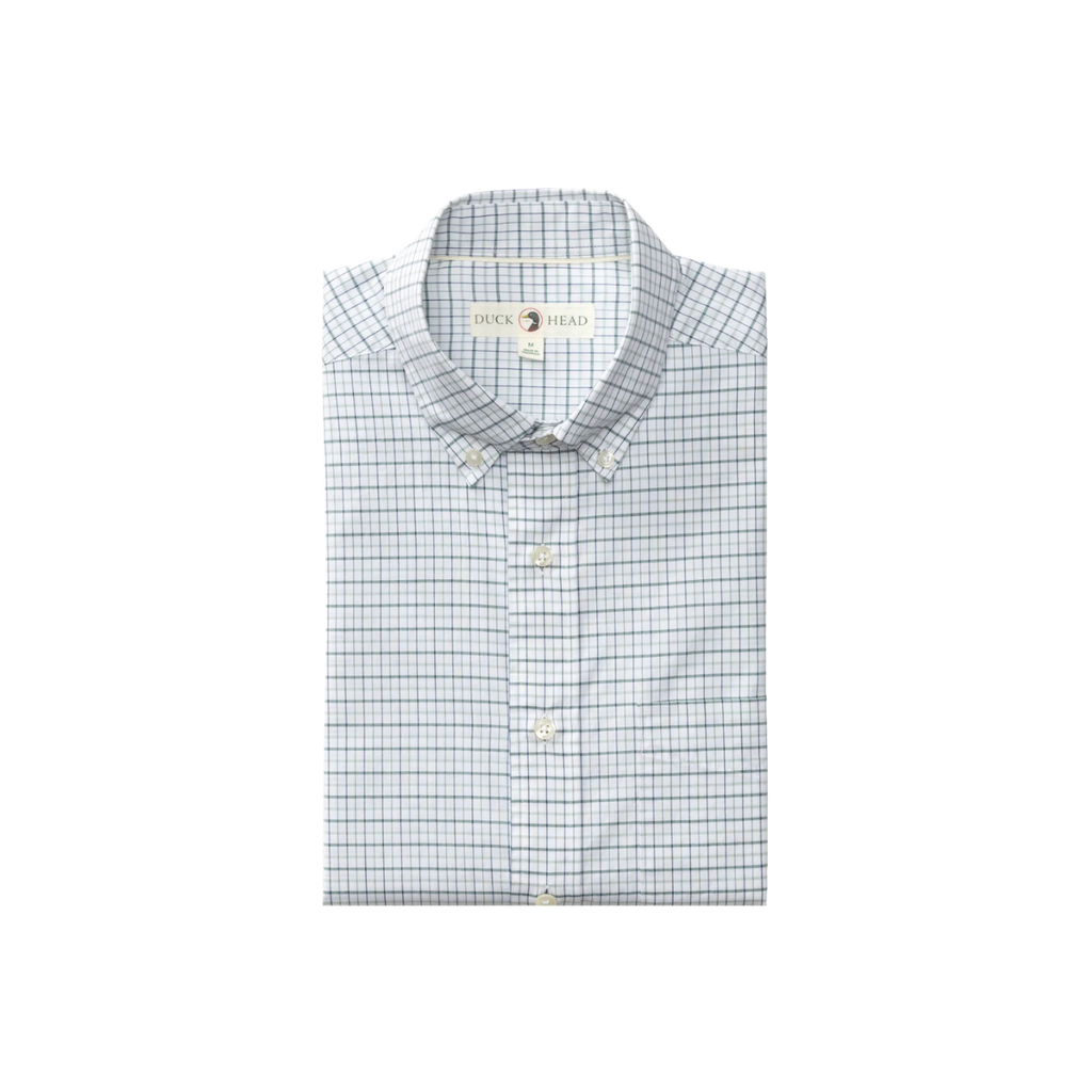 LS Cotton Cashmere Poplin Sport Shirt - Tolliver Plaid - Spruce Mist