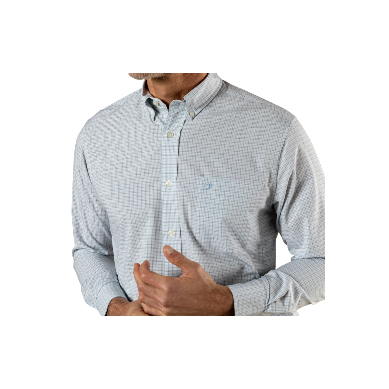 LS Performance Poplin Sport Shirt - Edison Plaid - Midnight Teal