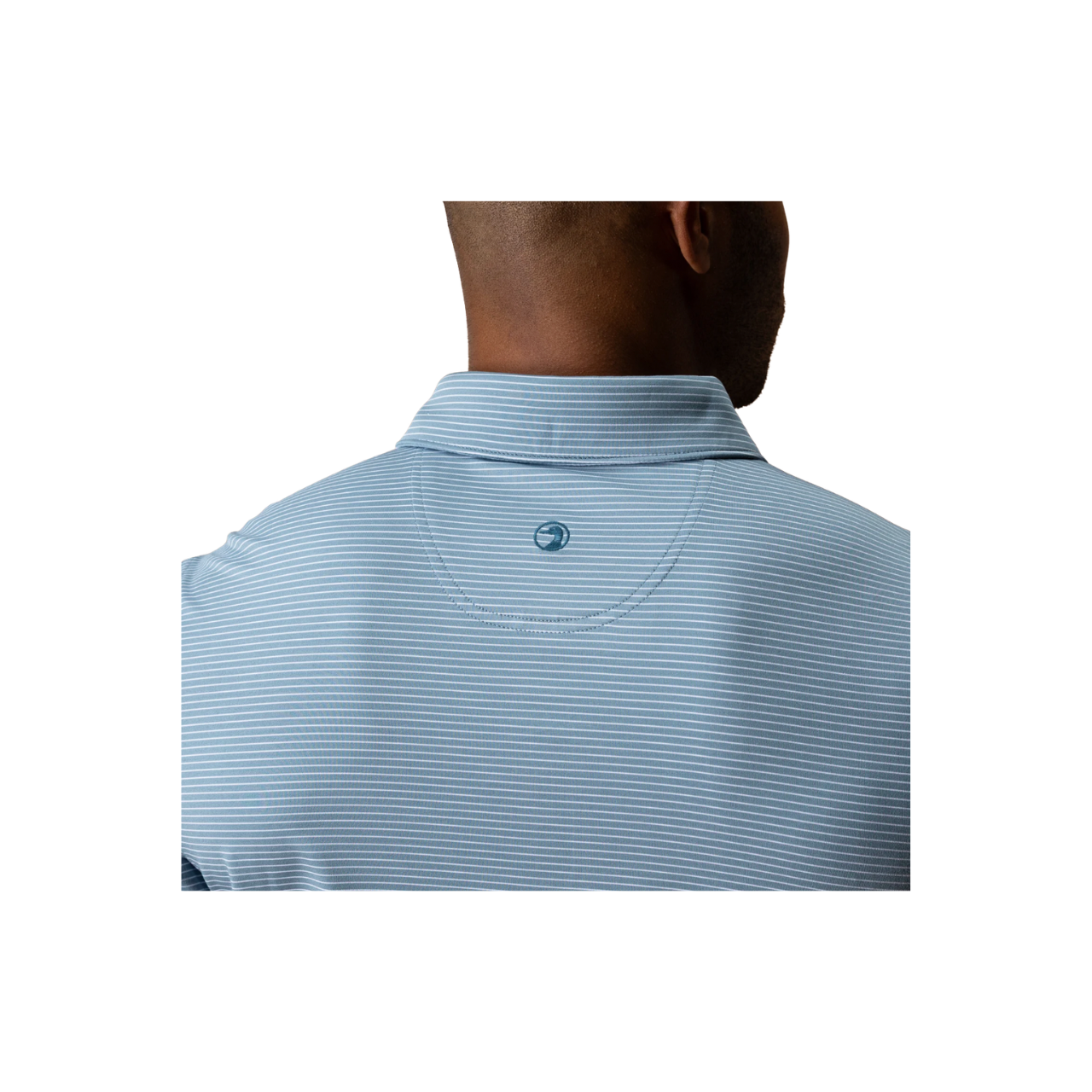 SS Long Drive Performance Polo - Whit Stripe - Windblown Sky