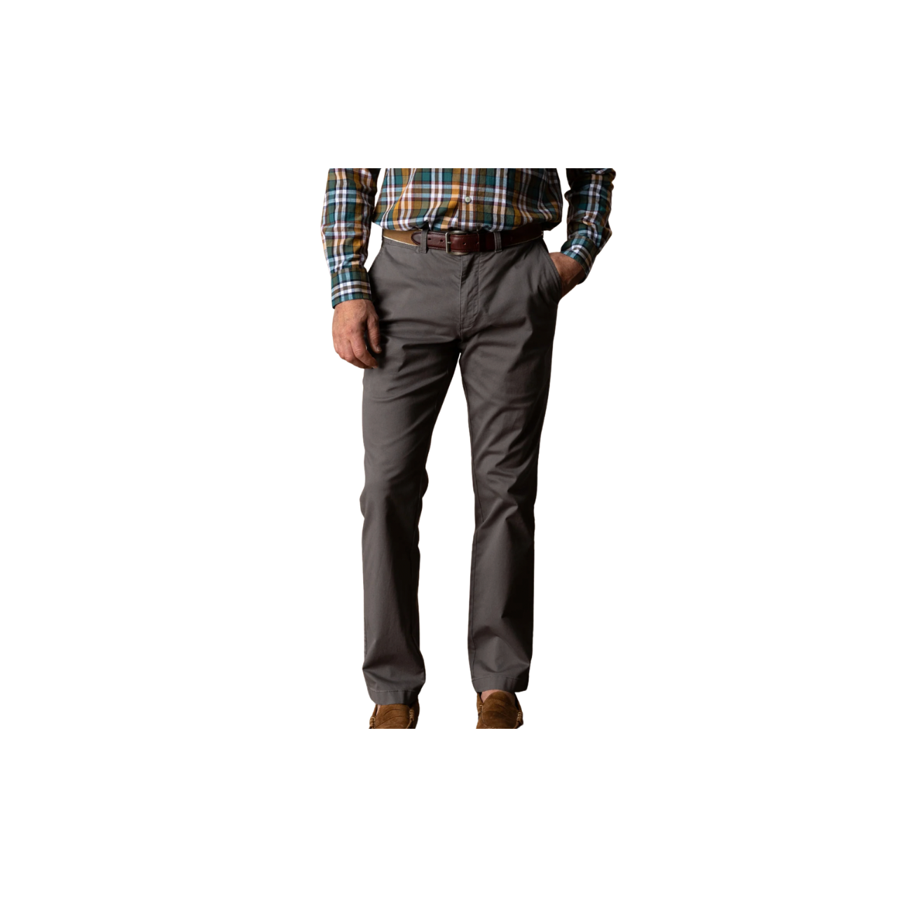 Classic Fit Gold School Chino - Fossil Grey